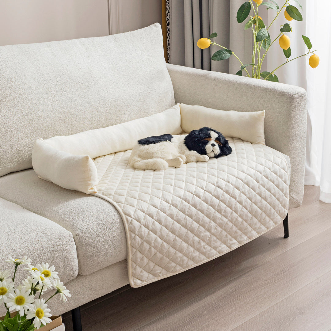 Legowisko dla dużego psa jak sofa – pluszowe, chroni meble
