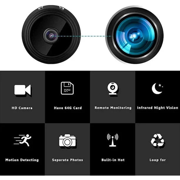 Mini bezprzewodowa kamera magnetyczna z dźwiękiem i transmisją wideo na żywo
