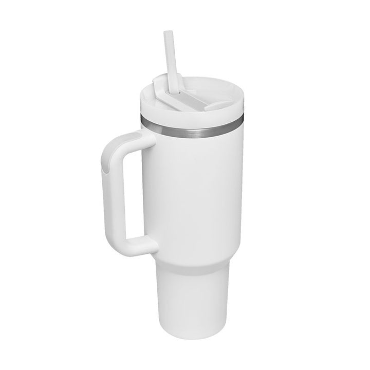 Kubek termiczny 1200 ml z uchwytem i słomką, stal nierdzewna