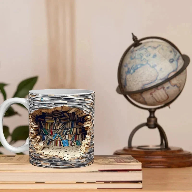 Kubek z Biblioteką 3D, Prezent dla Miłośników Książek