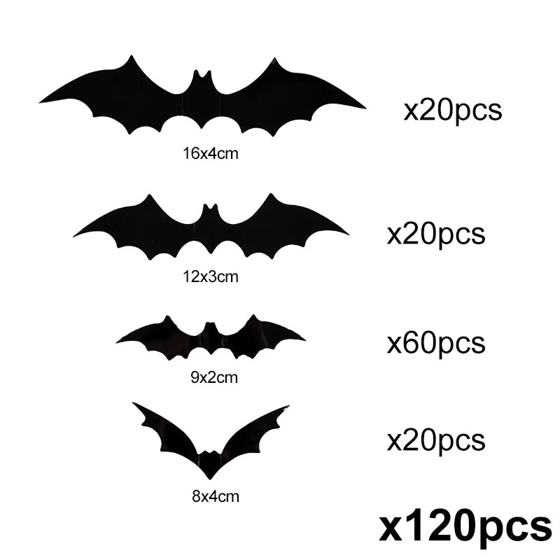 3D PVC Naklejki na Ścianę Nietoperze Halloween