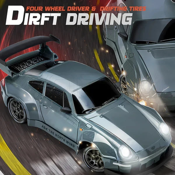 Retro Drift Master – Zdalnie sterowany samochód 4WD z lampkami LED