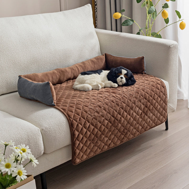 Legowisko dla dużego psa jak sofa – pluszowe, chroni meble