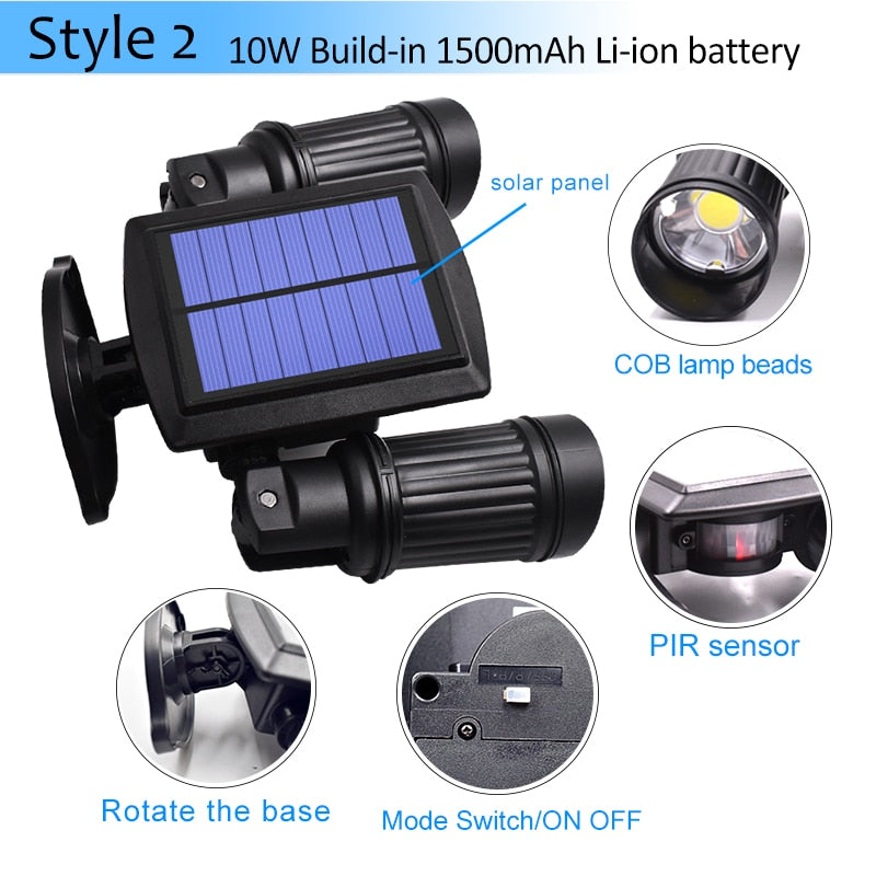Super Jasne Zewnętrzne Lampy LED Solarne z Czujnikiem Ruchu