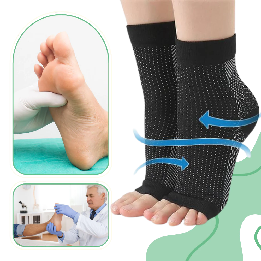 Skarpety kompresyjne z otwartym palcem i antypoślizgowym dopasowaniem