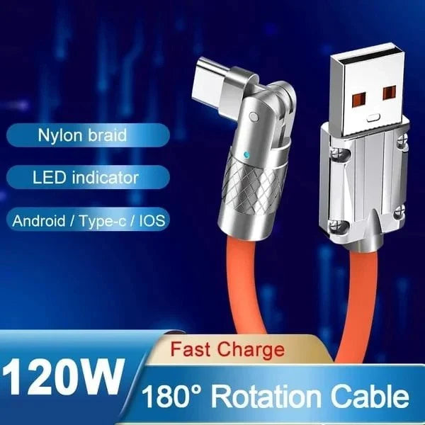 Kabel do Szybkiego Ładowania z Obrotem 180°