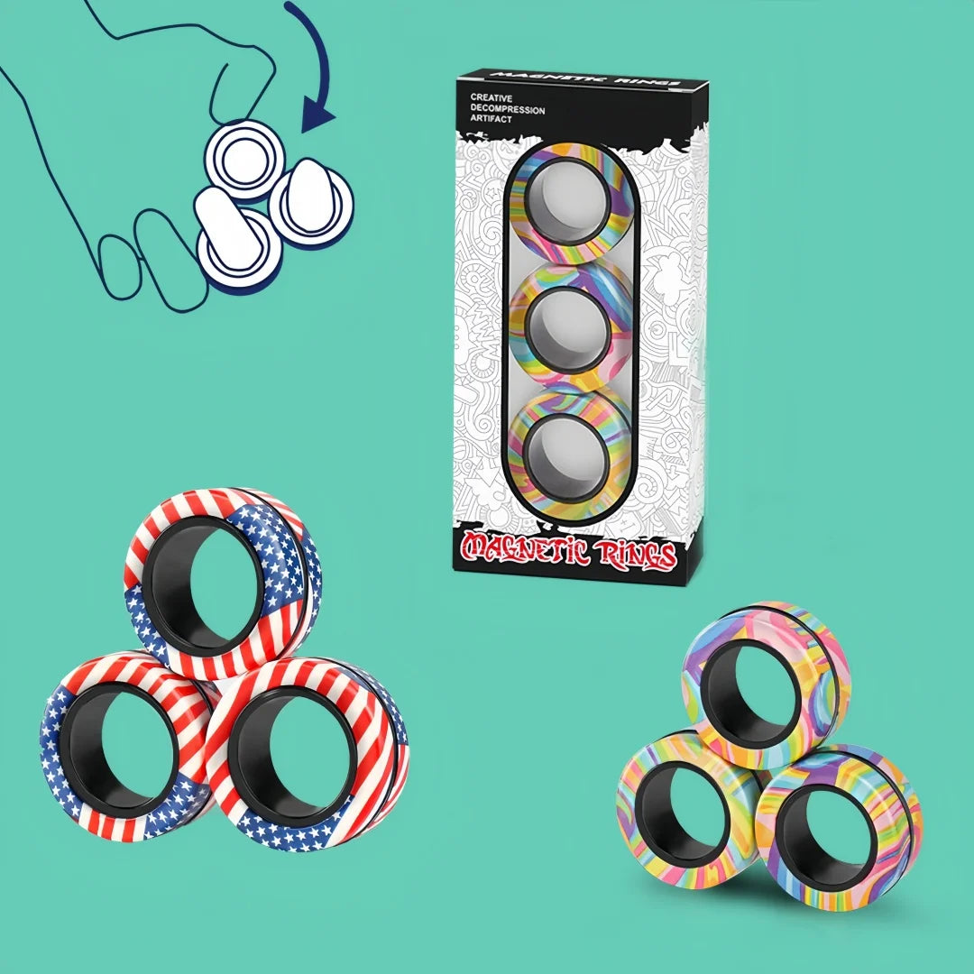 Zestaw Magnetycznych Pierścieni Fidget Spinner
