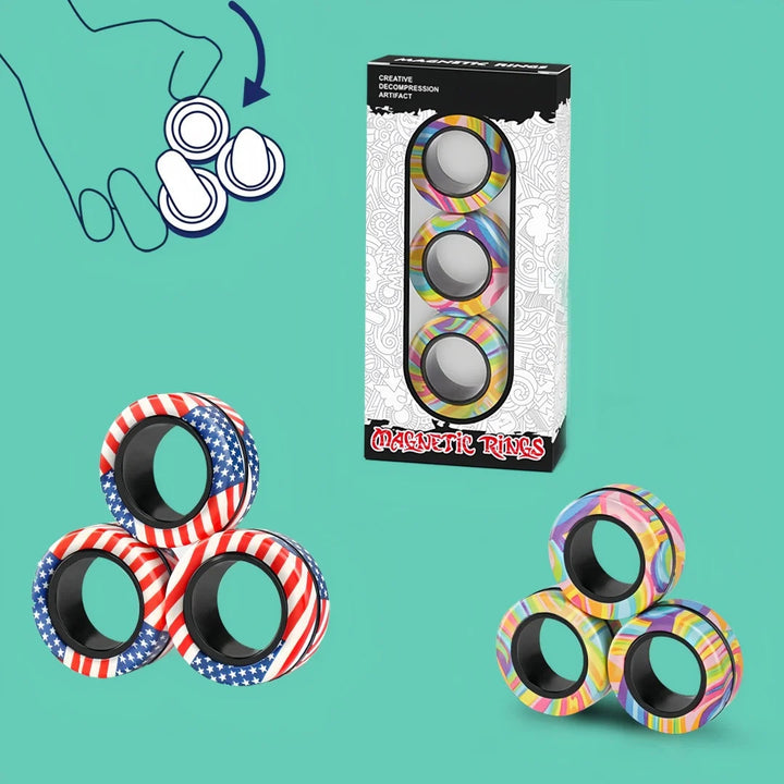 Zestaw Magnetycznych Pierścieni Fidget Spinner