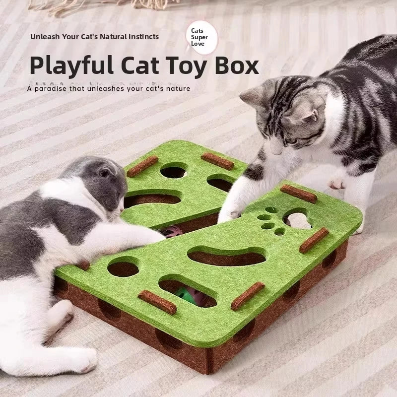 Interaktywny Puzzel dla Kota z Filcu