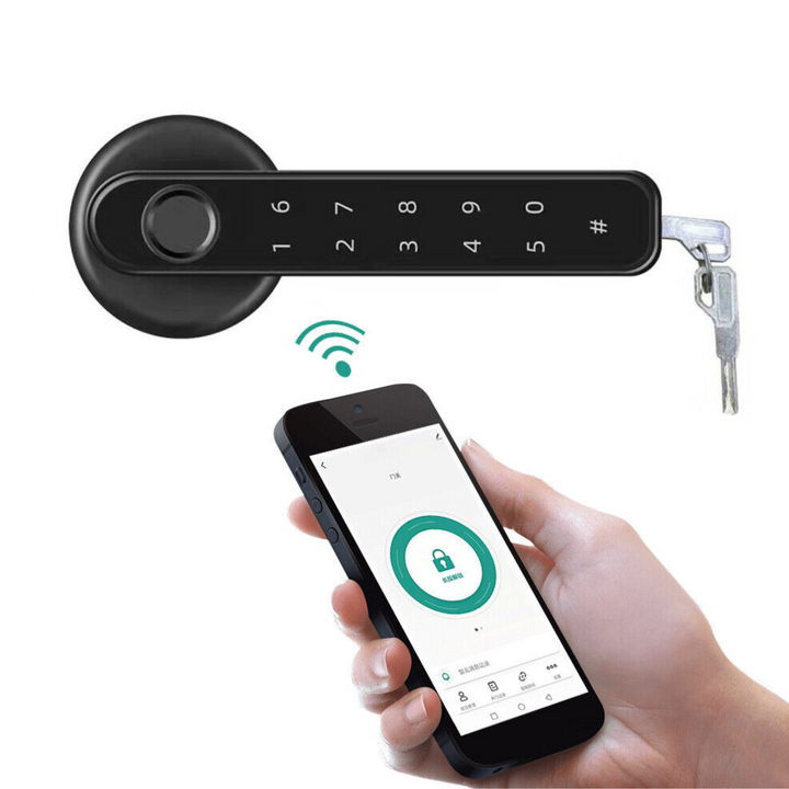 Inteligentny elektroniczny zamek do drzwi z kontrolą przez aplikację mobilną i odciskiem palca Bluetooth