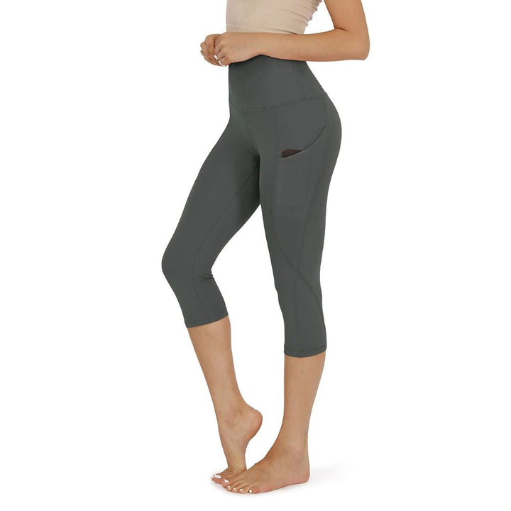 Damskie legginsy capri z bawełny z kieszeniami