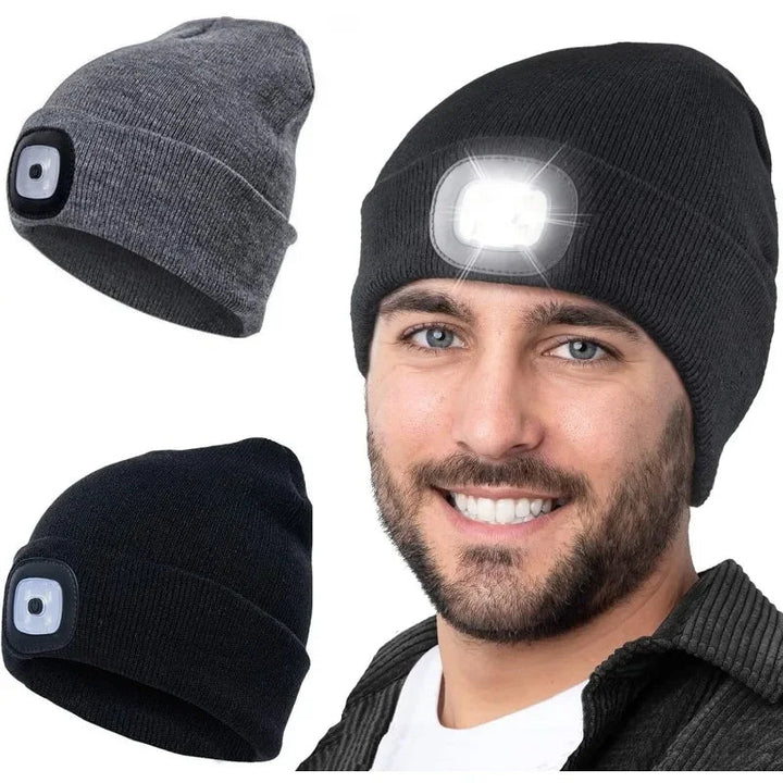Czapka Beanie LED na Akumulator na Zimę