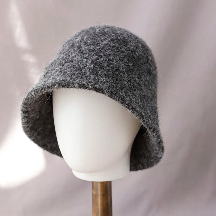 Damski Zimowy Wełniany Kapelusz Bucket