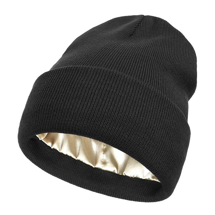 Czapka Beanie z Satynowym Wnętrzem dla Kobiet