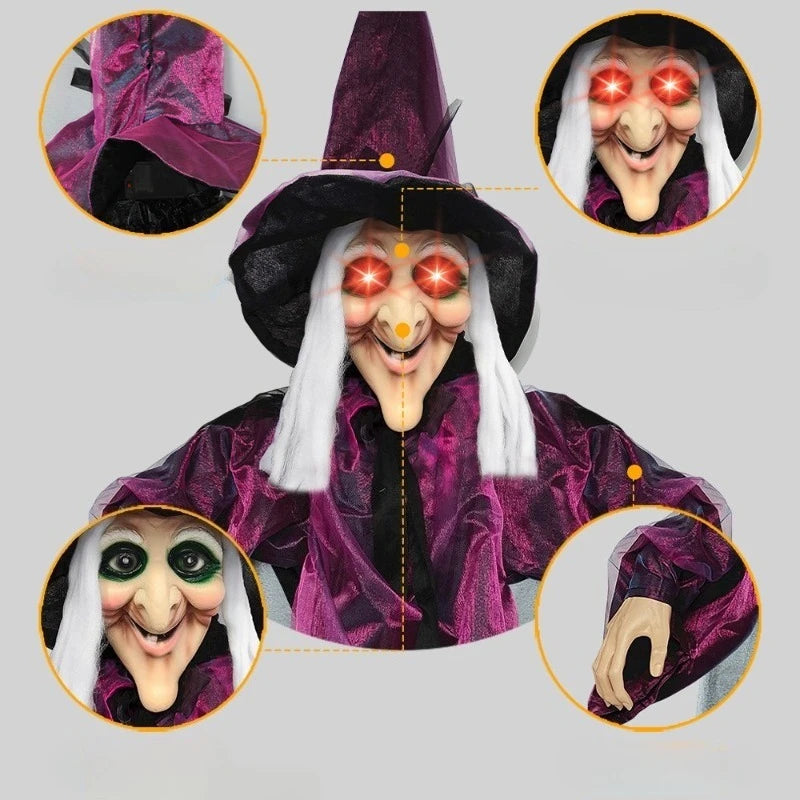 Wiedźma Halloween w Rozmiarze Żywych z Czerwonymi Oczami
