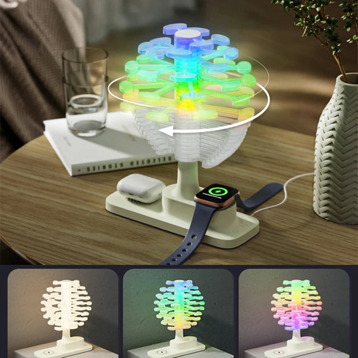 Lampa Stołowa Spiralne Drzewo z Wbudowanym Bezprzewodowym Ładowarką
