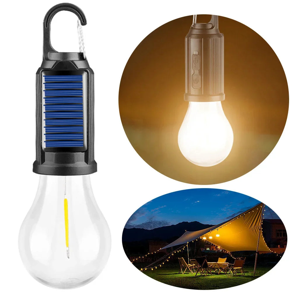 Solarna Lampa Campingowa z Ładowaniem Słonecznym