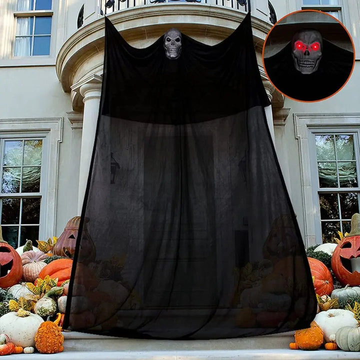 Dekoracja Halloween z Duchem na Zewnątrz z Maseczką Czaszki