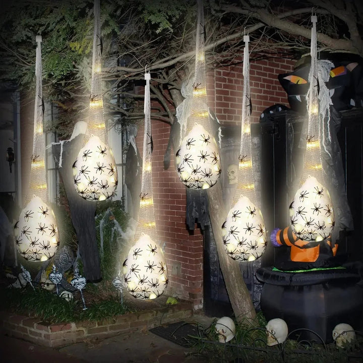 Podświetlane worki na jaja pająków Dekoracja Halloween Wisząca Rekwizyt
