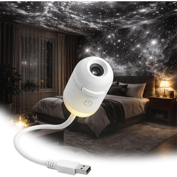 Domero Lampka projektor nocnego nieba na USB z wymiennymi slajdami