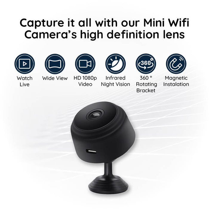 Mini Kamera WiFi HD 1080P Z Funkcją Nocnego Widzenia