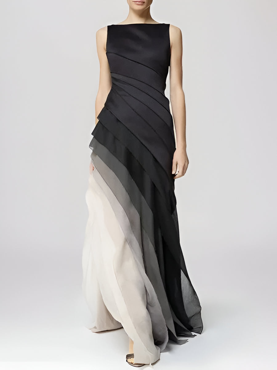 Elegancka, warstwowa sukienka ombre