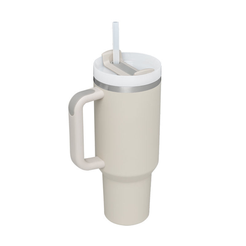 Kubek termiczny 1200 ml z uchwytem i słomką, stal nierdzewna