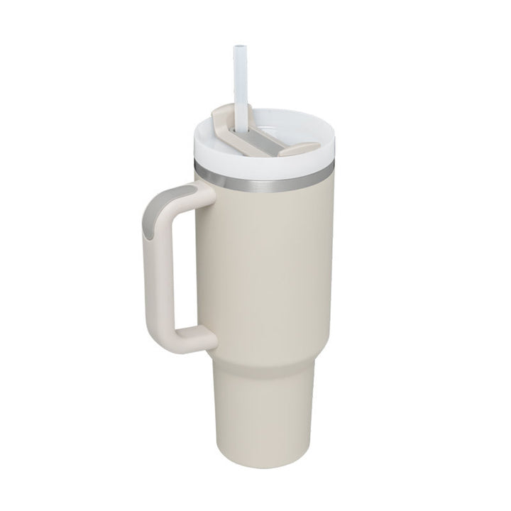 Kubek termiczny 1200 ml z uchwytem i słomką, stal nierdzewna