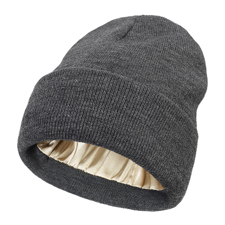 Czapka Beanie z Satynowym Wnętrzem dla Kobiet