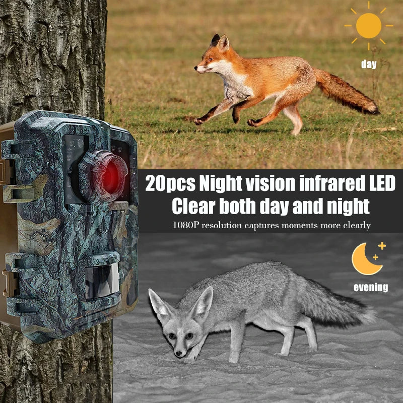 Mini kamera leśna 16MP z nocnym widzeniem i śledzeniem ruchu PIR