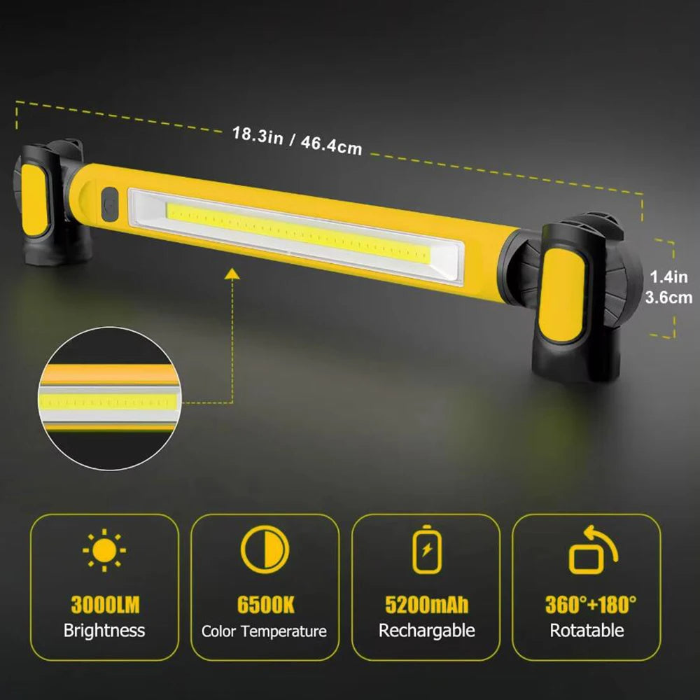 Ładowana lampa robocza LED z magnetyczną podstawą