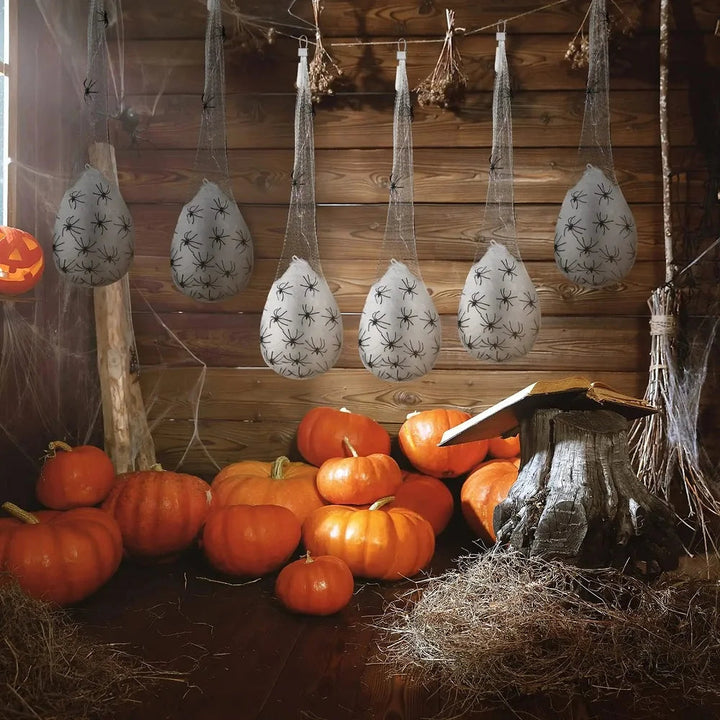 Podświetlane worki na jaja pająków Dekoracja Halloween Wisząca Rekwizyt