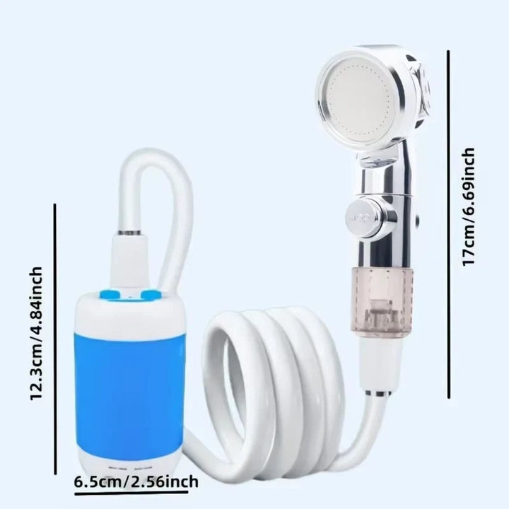 Przenośna, ładowana przez USB, głowica prysznicowa z pompą wodną