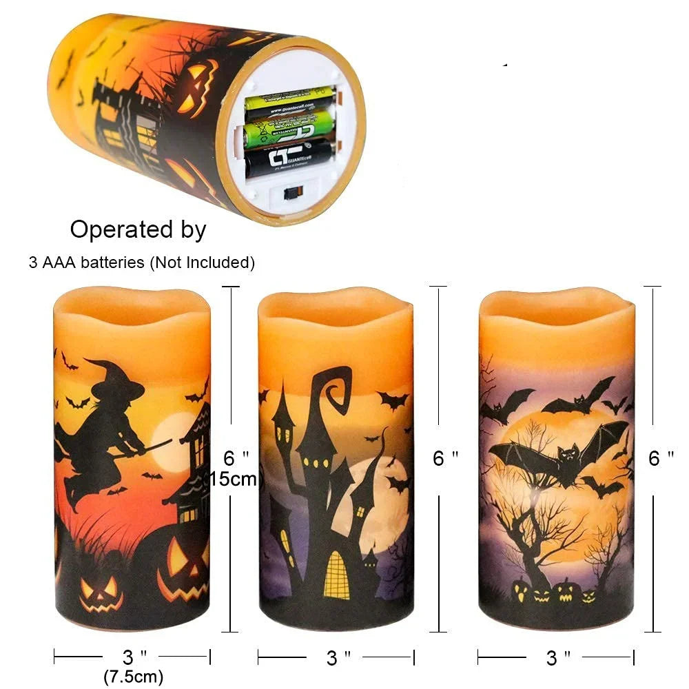 Zestaw świec bezpłomieniowych na Halloween