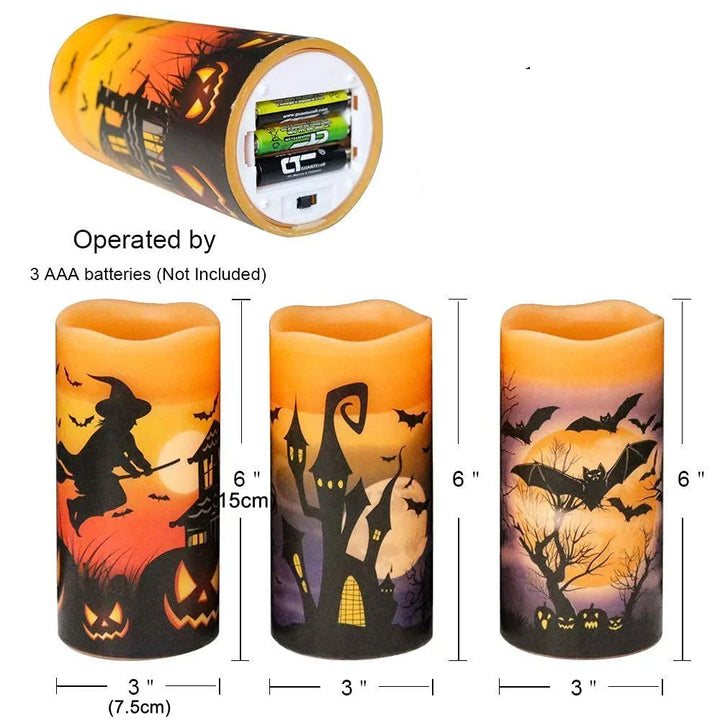 Zestaw świec bezpłomieniowych na Halloween
