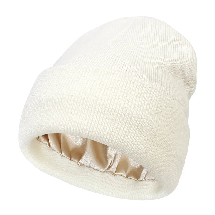 Czapka Beanie z Satynowym Wnętrzem dla Kobiet