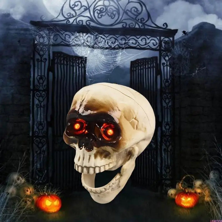 Animowana Czaszka Halloween z Migającymi Oczami