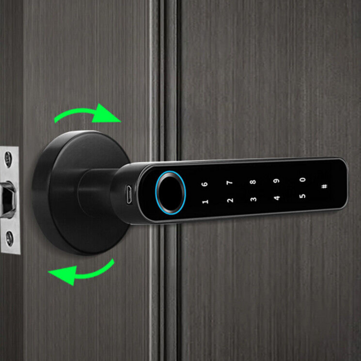 Inteligentny elektroniczny zamek do drzwi z kontrolą przez aplikację mobilną i odciskiem palca Bluetooth