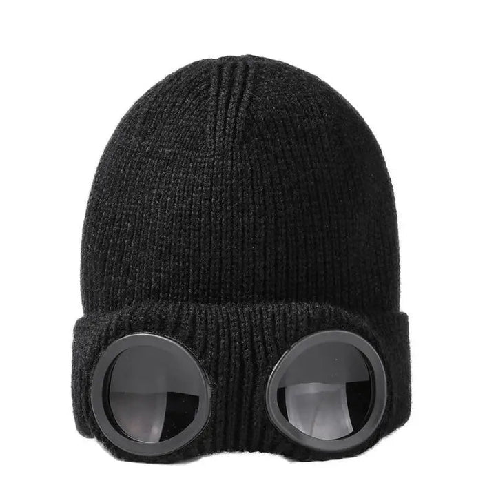 Unisex Gogle Zimowa Czapka Dziana Beanie