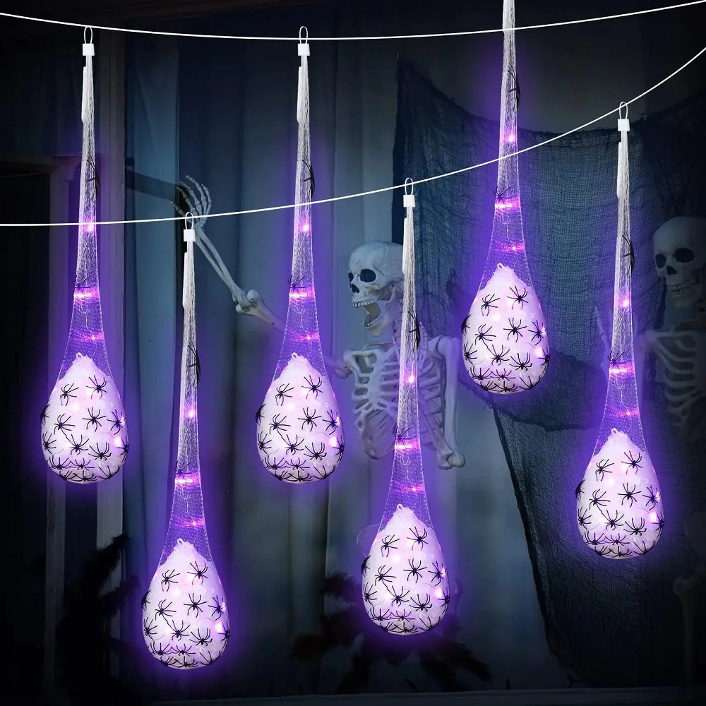 Podświetlane worki na jaja pająków Dekoracja Halloween Wisząca Rekwizyt