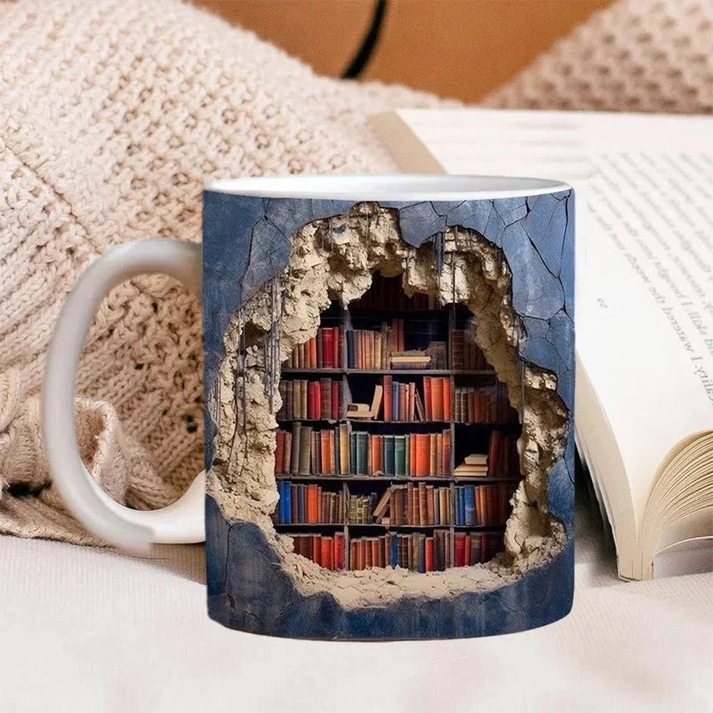 Kubek z Biblioteką 3D, Prezent dla Miłośników Książek
