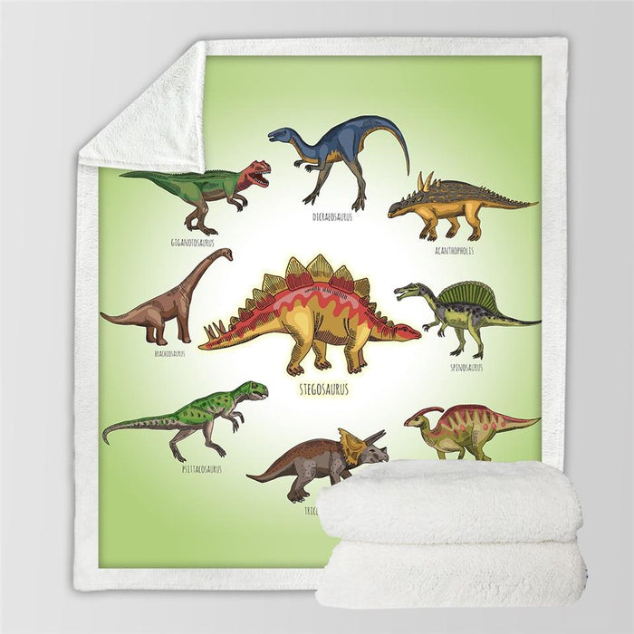 Domero Kocyk dla dzieci w dinozaury z barankiem