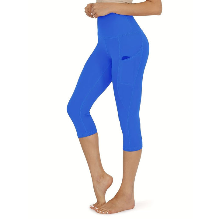 Damskie legginsy capri z bawełny z kieszeniami