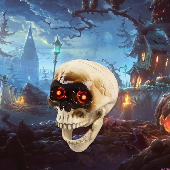 Animowana Czaszka Halloween z Migającymi Oczami