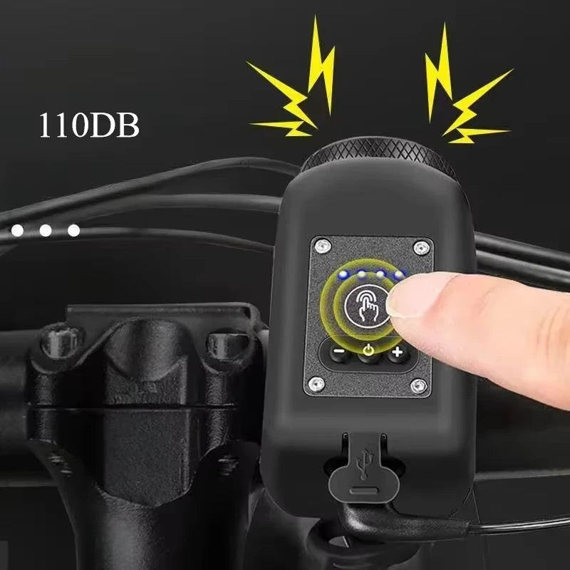 Horn i przednie światło elektrycznego roweru
