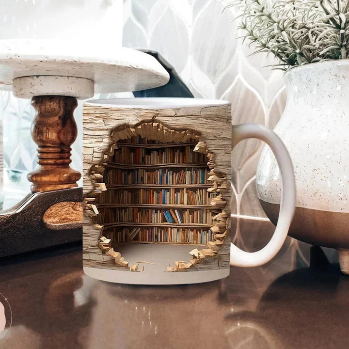 Kubek z Biblioteką 3D, Prezent dla Miłośników Książek