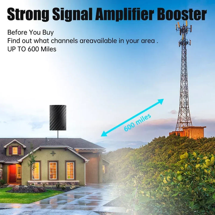 Antenna cyfrowa HDTV 4K o długim zasięgu wewnętrzna 600 mil