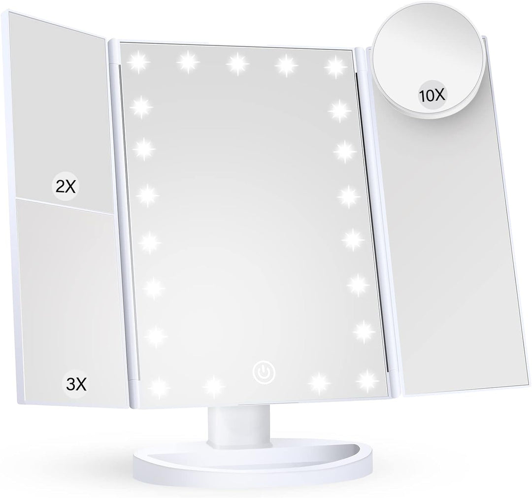 Lustro do makijażu Tri-Fold LED z oświetleniem