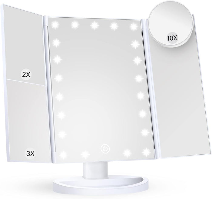 Lustro do makijażu Tri-Fold LED z oświetleniem