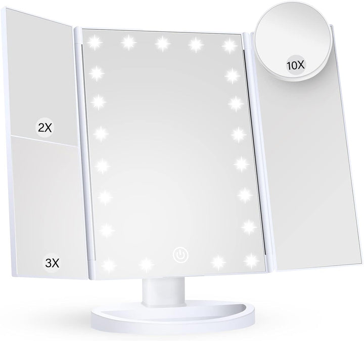 Lustro do makijażu Tri-Fold LED z oświetleniem